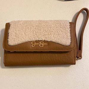 Jessica Simpson faux shearling wallet.